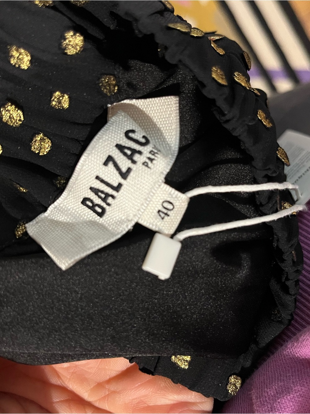 NWT Balzac Paris Black Skirt with Gold Dots - Picture 4 of 4